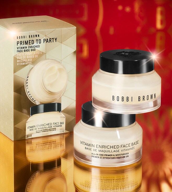 Bobbi Brown Christmas Vitamin Enriched Face Base Duo on golden background